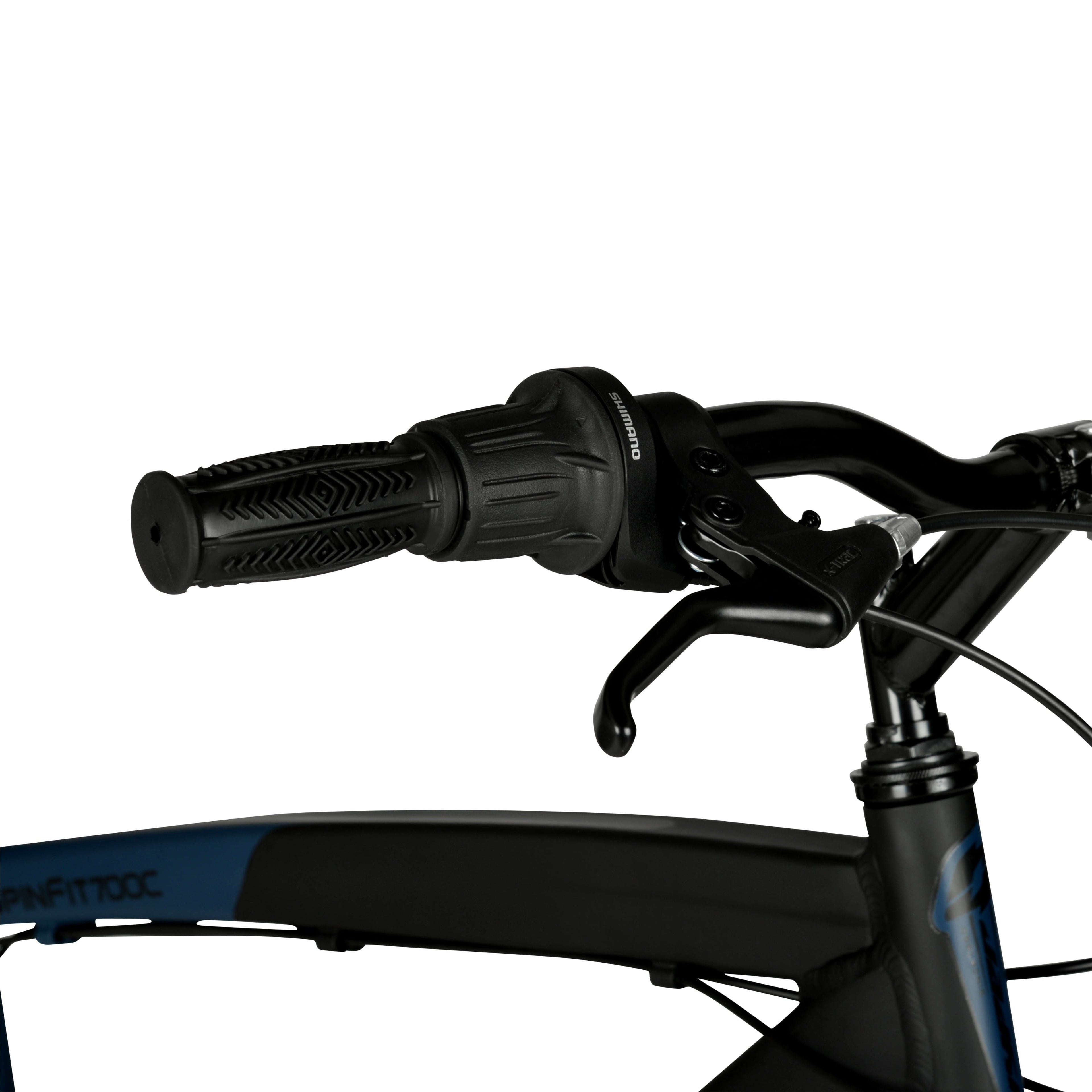 Hyper Bicycles 700c Men's Spin Fit Hybrid Bike, Adults Ages 14+, Black/Blue