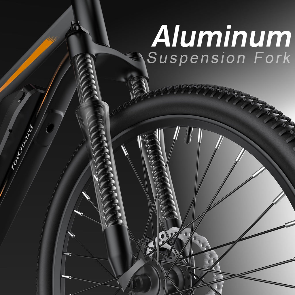 TotGuard Electric Bike for Adults, 26 Ebike 350W Adult Electric Bicycles, Electric Mountain Bike with 36V 10.4Ah Battery, Suspension Fork, Shimano 21 Speed Gears