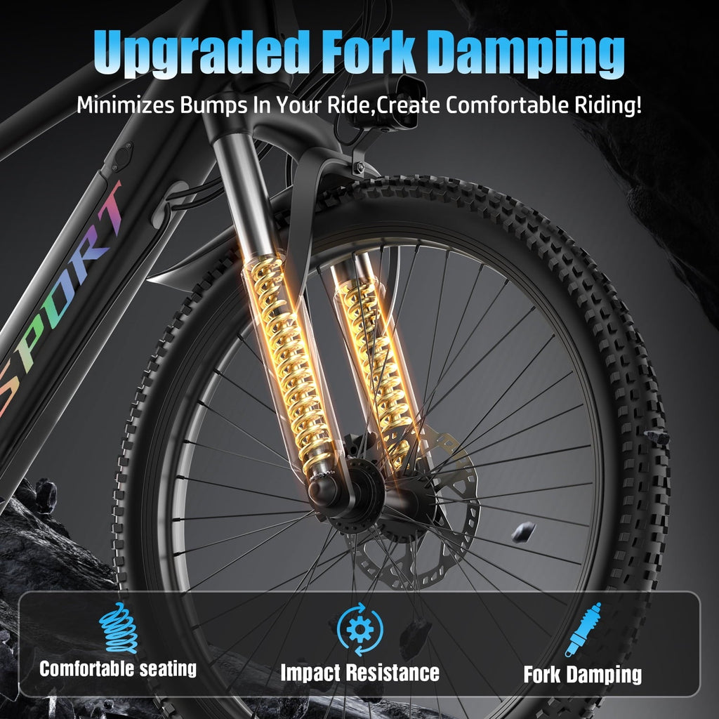 F28-1500W Peak 26 Electric Mountain Bike for Adults,48V 10.5A Off-Road E-Dirt Bike (Removable Battery）55 Mile Range,LCD Display,365 lbs Capacity,Pneumatic Tires-UL2849 Certified (Camp,Trail Rid)