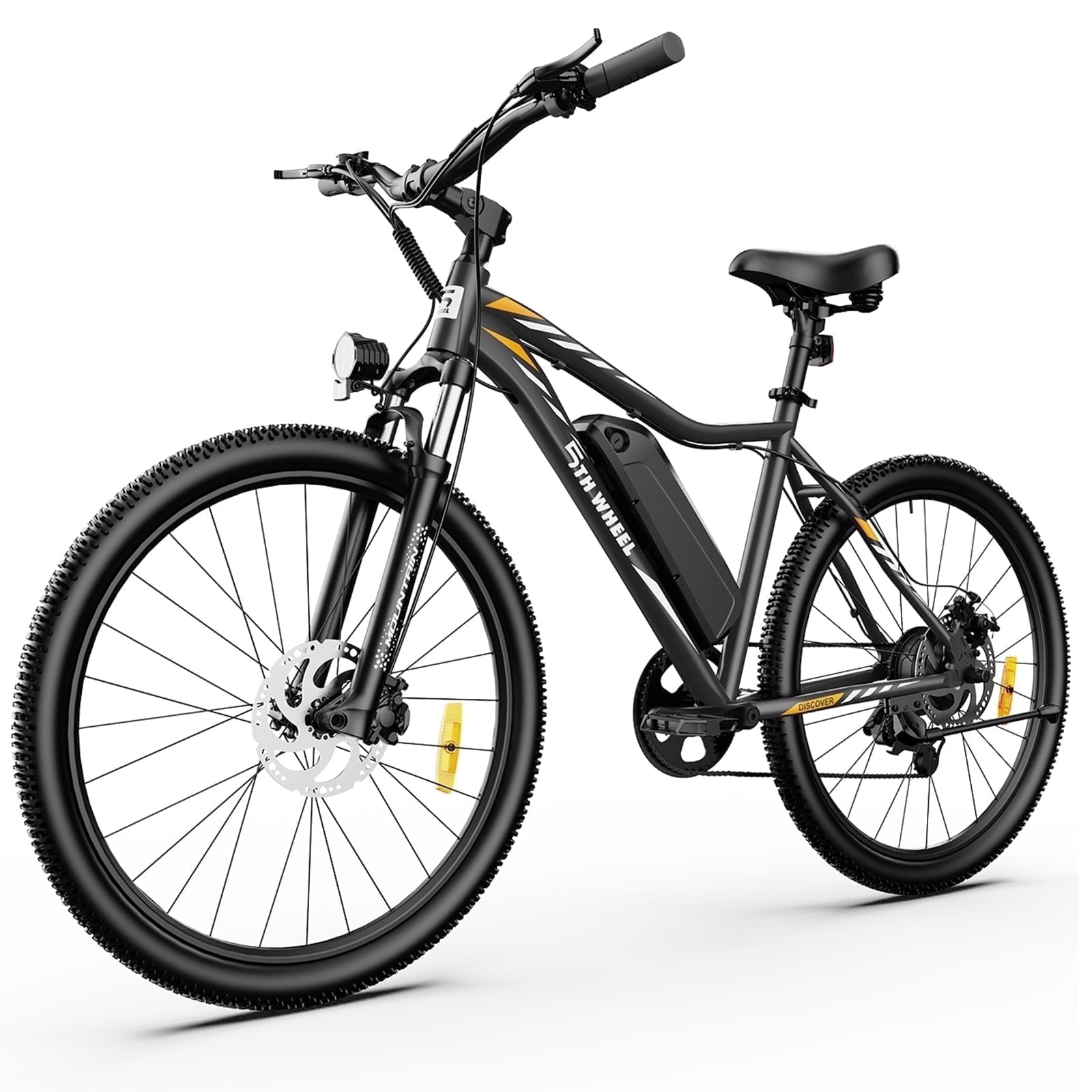5TH WHEEL WLB17 26 Electric Bike for Adult, 500W Peak Ebike with 36V 10.4Ah Removable Battery, Electric Bicycle with 7 Speed, UL2849, White/Black