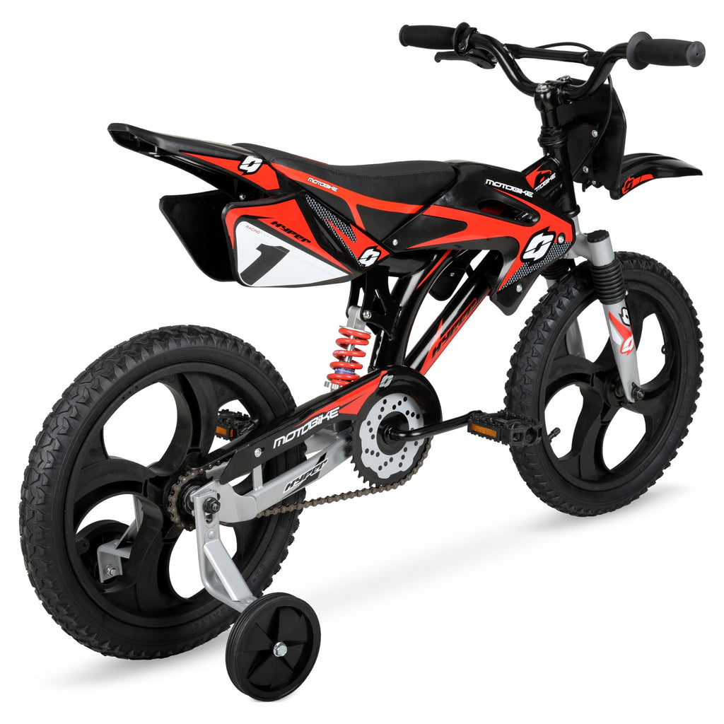 Hyper Bicycles 16 Moto Bike, Children Ages 5-7, Black/Red