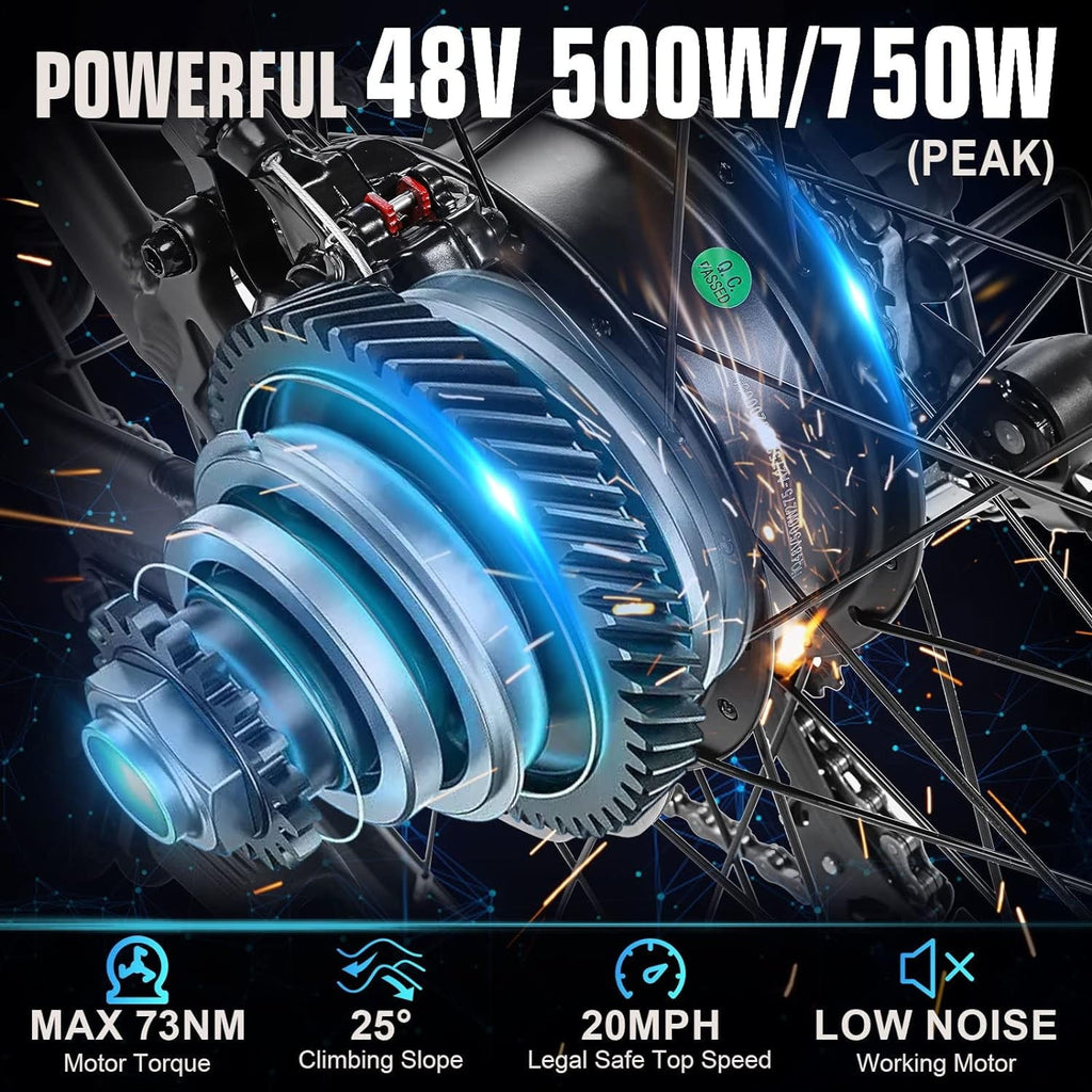 ANCHEER 500W Electric Bike for Adults 27.5 Electric Mountain Bike 3 Hours Fast Charge, Ebike for Adults with 48V 10.4Ah Removable Battery, Electric Bicycles LCD Display UL2849