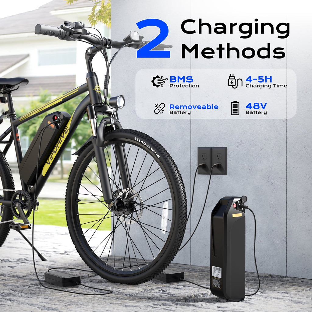 VIPDRIVE Electric Bike for Adults, 26'' 750W Peak Ebike, 48V 7.8AH Removable Battery .Up to 40 Miles 20MPH Electric Mountain Bike .Front Fork Suspension .UL2849