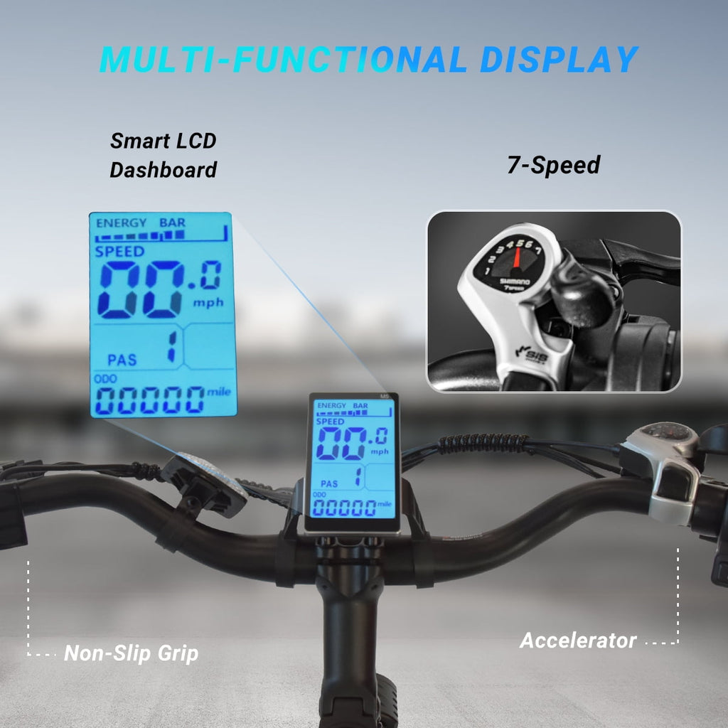 DYU C7L Electric Bike for Adults, 26 Peak 1000W Motor Ebike, 48V 10.4Ah Removable Battery, 45 Miles Max 20MPH, 7 Speed Electric Bicycle UL2849