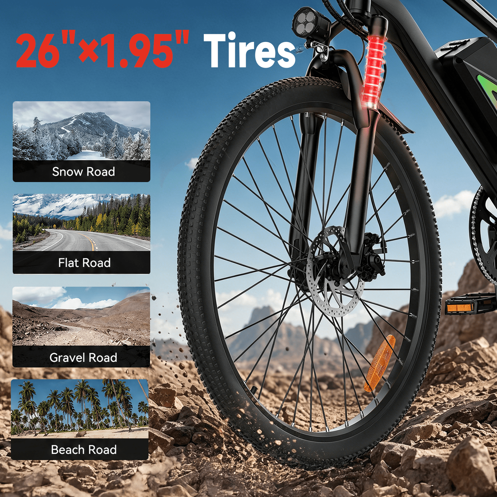 iSinwheel 750W Peak Electric Bike Adult,26 Mountain Bicycle Professional,Front Dual Shock Absorption Ebike,Up 20MPH,55 Miles,35 Speed,42V 13AH Removable Battery,Black