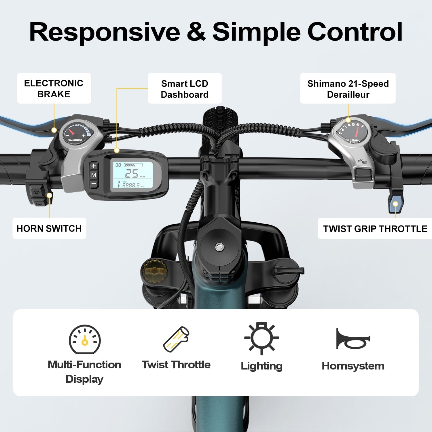 Unibike 26Electric Mountain Bike for Adults, 400W Brushless Motor Ebike, Top Speed 22MPH, 36V 13AH Lithium Battery, Gray