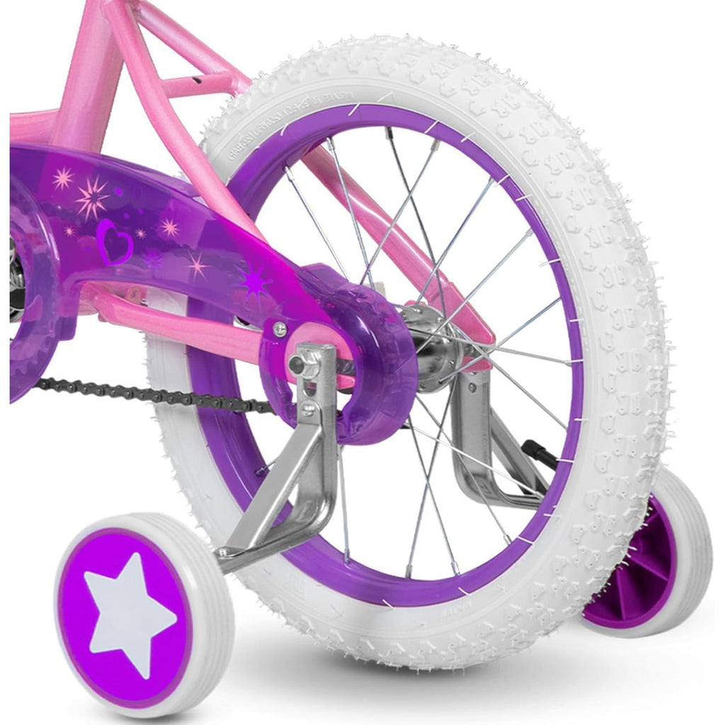 Hykolity 14 inch Girls Bike Princess Bicycle for Age 3-5 Years Old Rider Height 35-47 inch includes Training Wheel Basket Doll Seat Aqua Blue