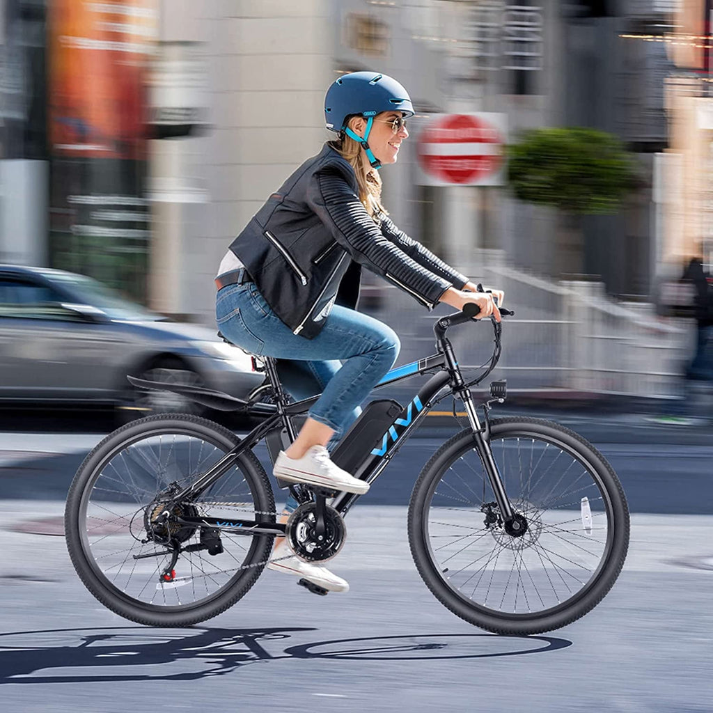 Vivi Electric Bike for Adults 26 Electric Mountain Bike 500W Cruise Control Electric Commuter Bike 21 Speed with Removable 48V Battery