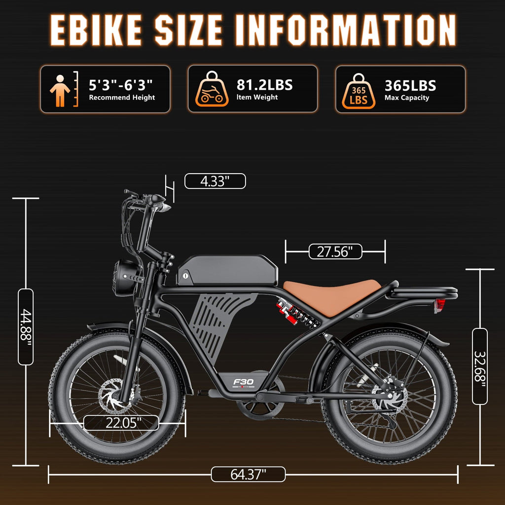 AZHAR Off-Road Electric Mountain Bike for Adults, 20*4 Fat Tire E-Bike, 48V 20Ah Removable Battery, 750W Rated (2500W Peak) Motor, 32MPH Max Speed , UL2849 Certified