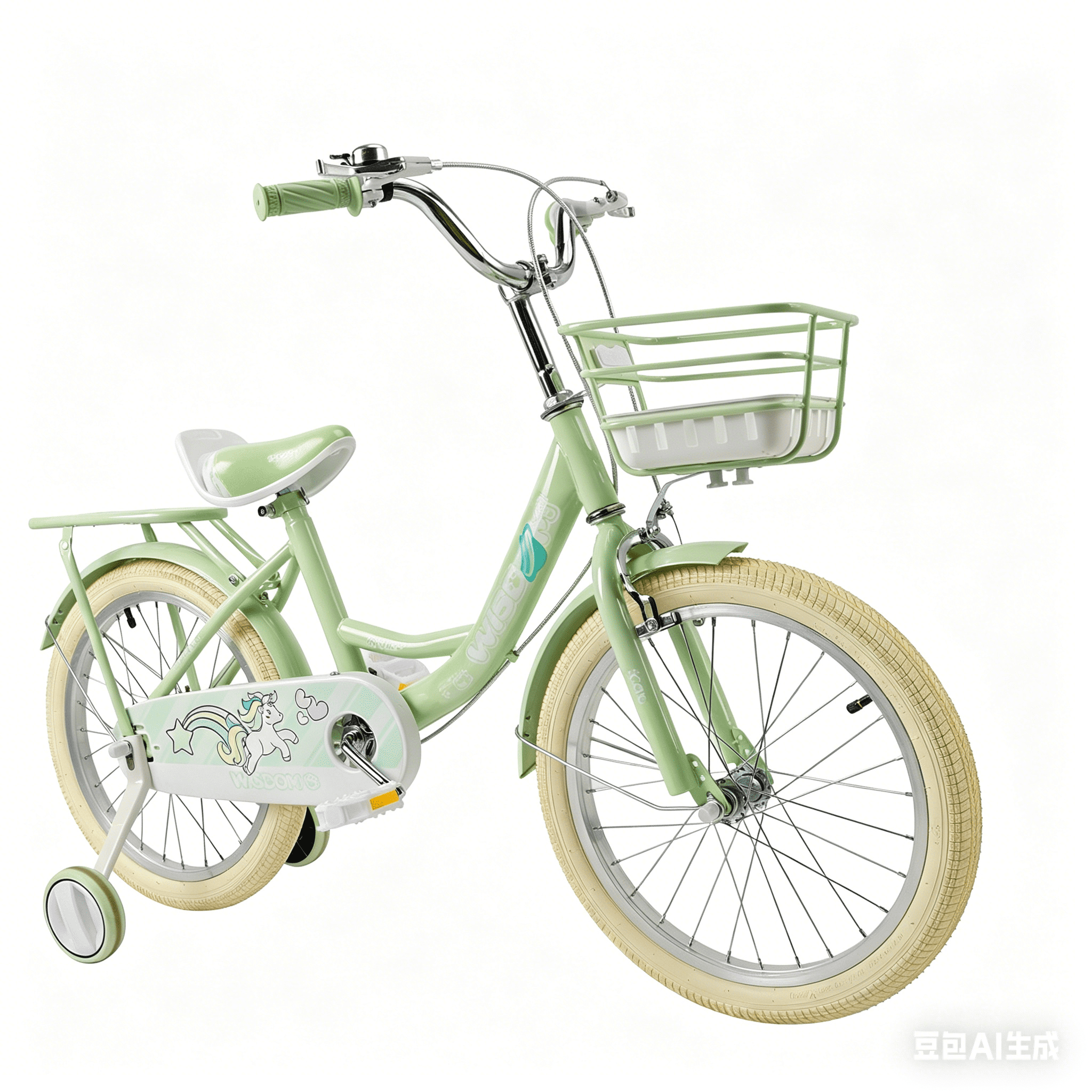 16/18 Inch Bike Kids Bicycle with Basket, Girls Bikes Ages 5-10, Kids Bicycles with Front and Rear Brakes, Kid Bike with Training Wheels, Kickstand, Rear Seat