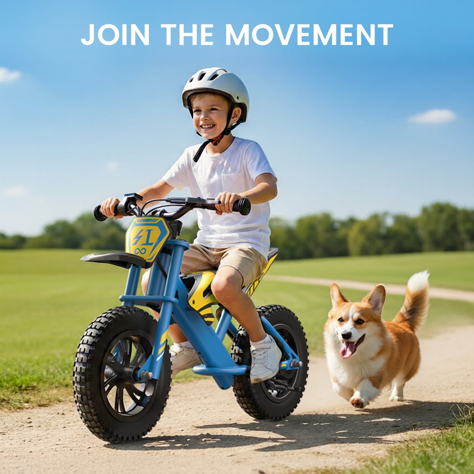 MIHOVER 21.6V Electric Bike for Kids 12, 200W Electric Banlance Bike Ages 5-8 Years Old, Electric Motorcycle Max 10MPH with LED Display, Beginners Friendly - Blue