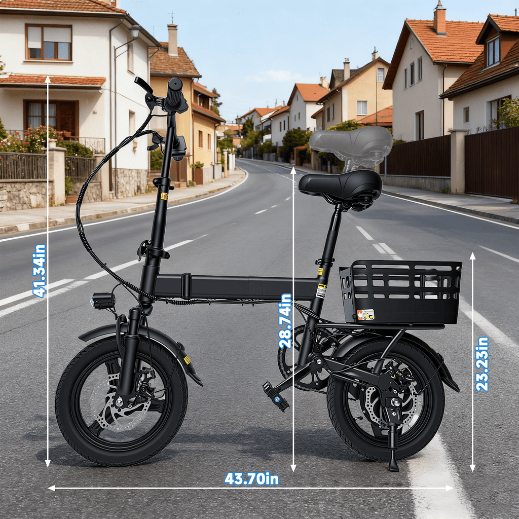BroPath Electric Bike for Adults, Ebike, Electric Bicycle with 576WH Removable Battery,14 Folding Ebike, 21MPH,20+ Miles(MAX),500W High Motor,Multi-Shock Absorption,Commuting Mini E Bikes,UL2849
