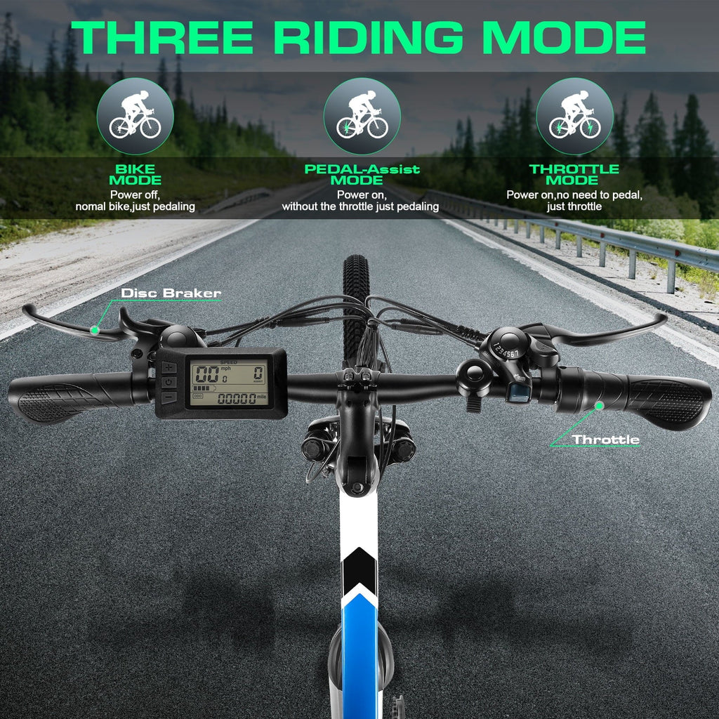 Vivi Electric Bike for Adults 26 Electric Mountain Bike 500W Cruise Control Electric Commuter Bike 21 Speed with Removable 48V Battery