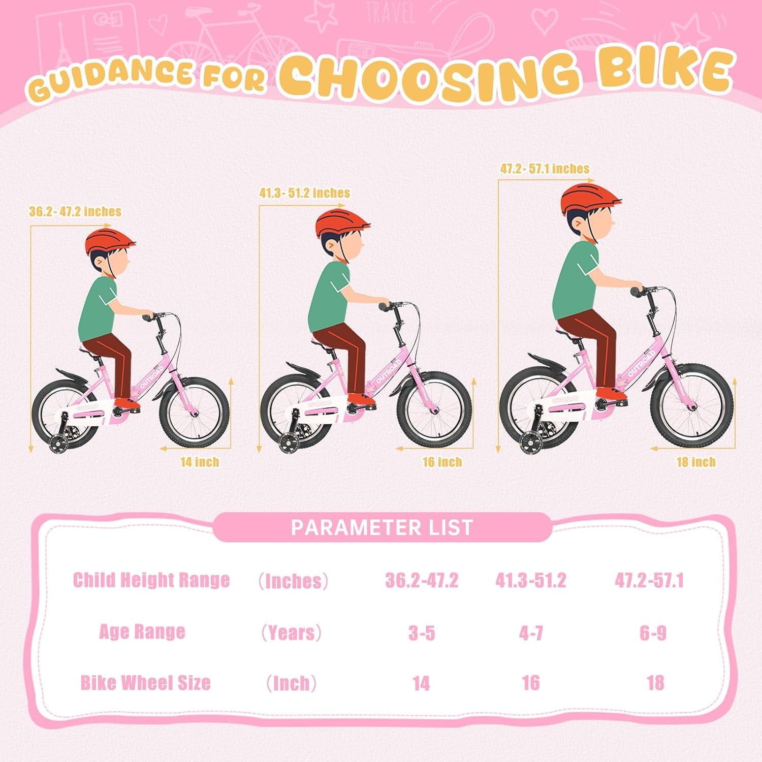 Marknig 14 16 18 Folding Kids Bike with Removable Training Wheels, Children's Bicycle for Boys & Girls Ages 3-9 Years, Easy-Storage Toddler Bike