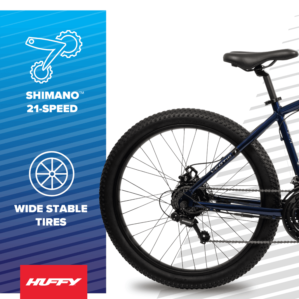 Huffy 27.5 Vertis 36V Electric Mountain Bike, Fits Riders 60+, Gray, Adult, Unisex