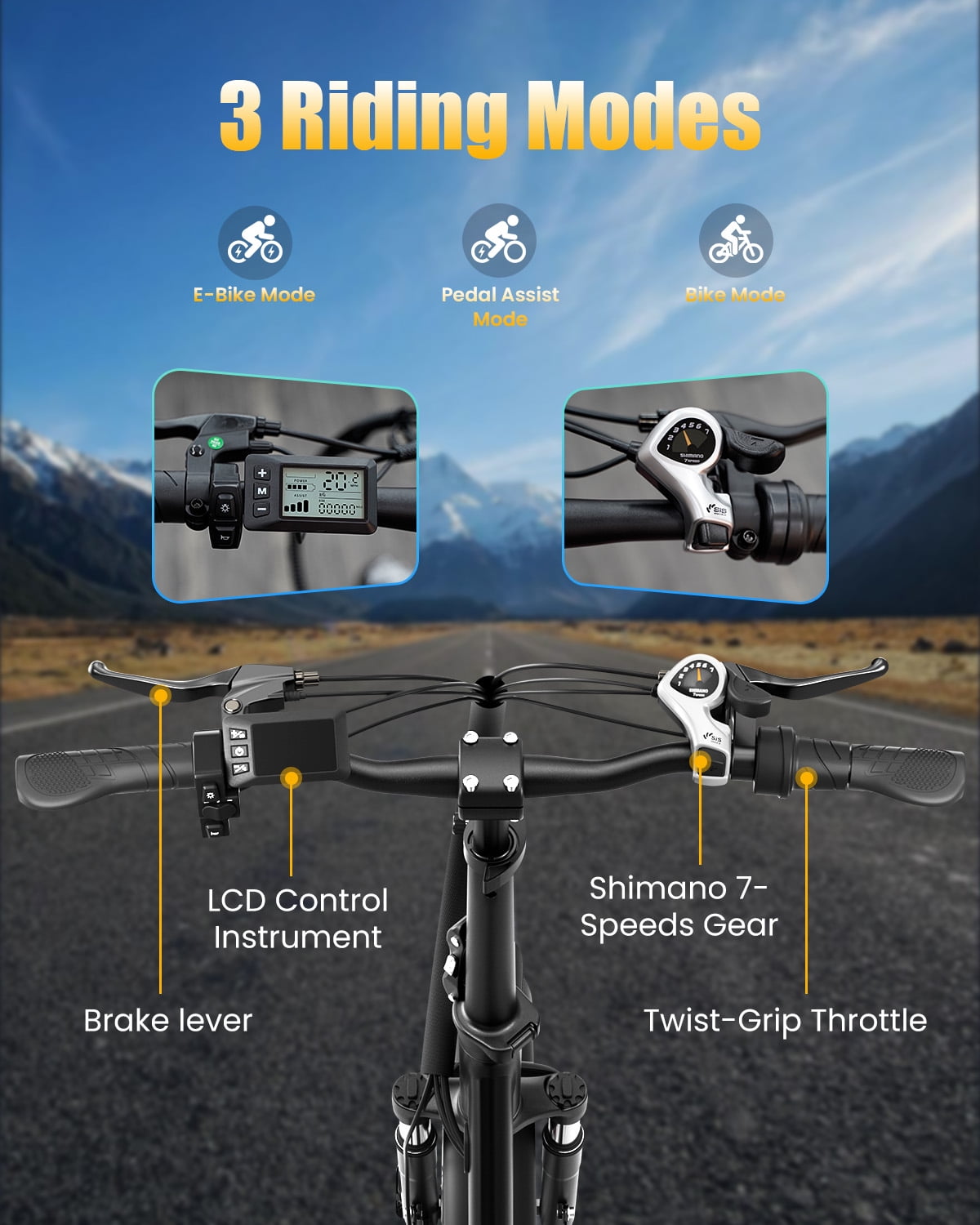 SE1 Folding Electric Bike 1000W 48V 15Ah, 20x3.0 Commuter Ebike with Passenger Seat UL2849