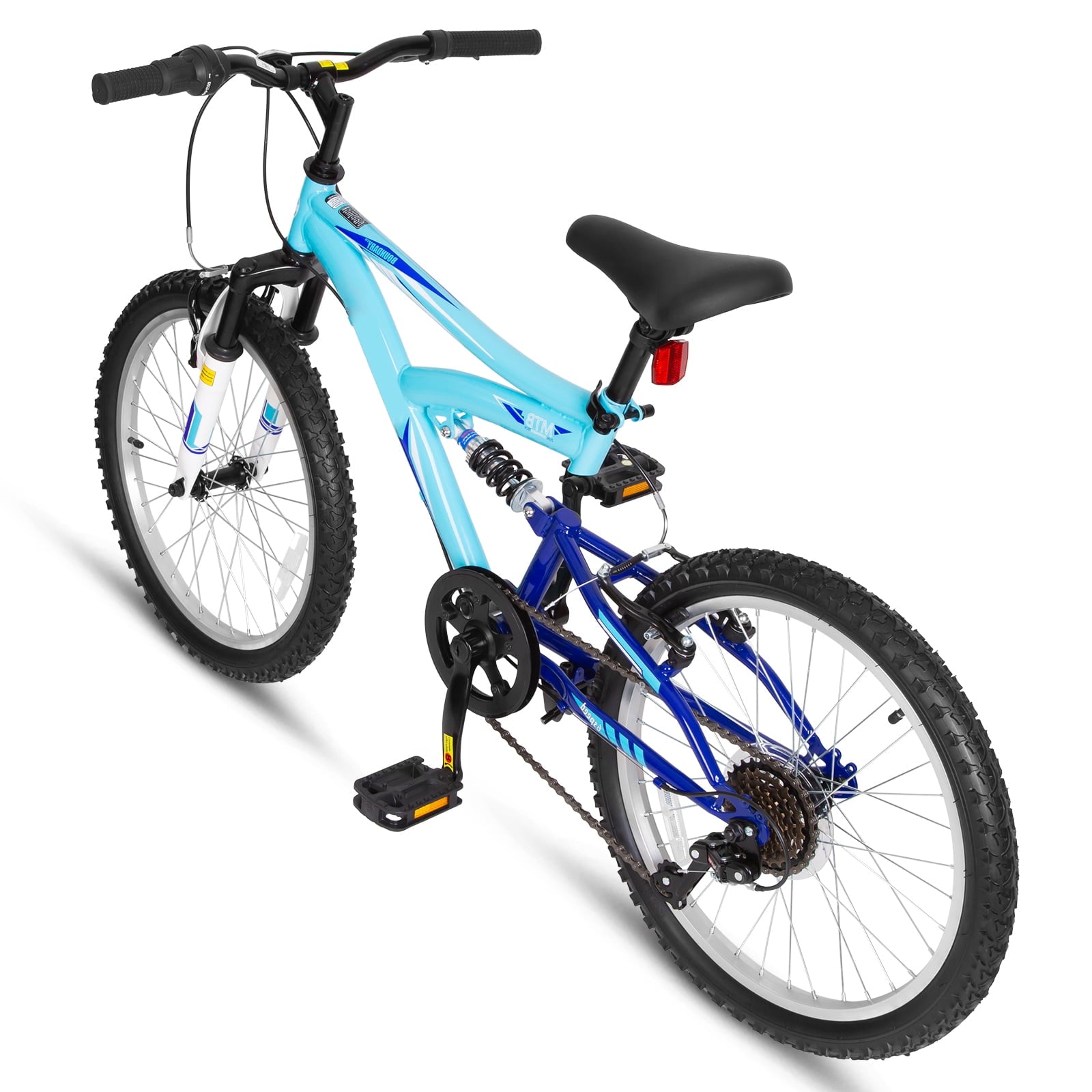 Hykolity Kids Mountain Bike 20 inch MTB Bicycle Age 6-12 Years Height 42-56 in Tween Cycling Full Suspension Sport Outdoor Bikes - Matte Black
