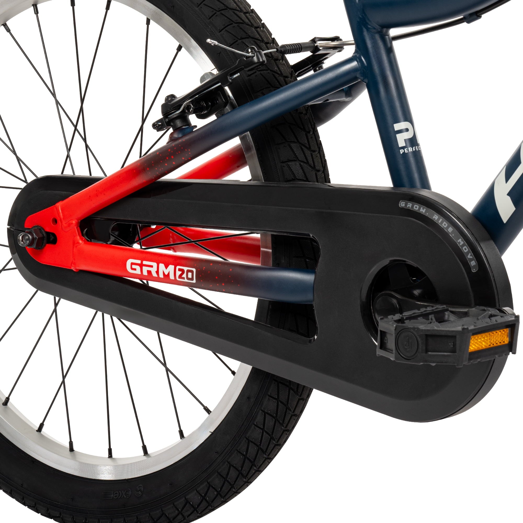 Huffy 20-Inch GRM Kids' Bike, Perfect Fit Frame for a Natural Riding Position, Dual Braking System for Confident Control, Full Chainguard for Safety, Fits Riders 45–52 Tall, Blue