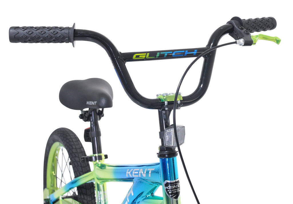 18 Kent Glitch BMX Child Bicycle, 18 Wheels, Kids Ages 6-12 Years, Blue/Green