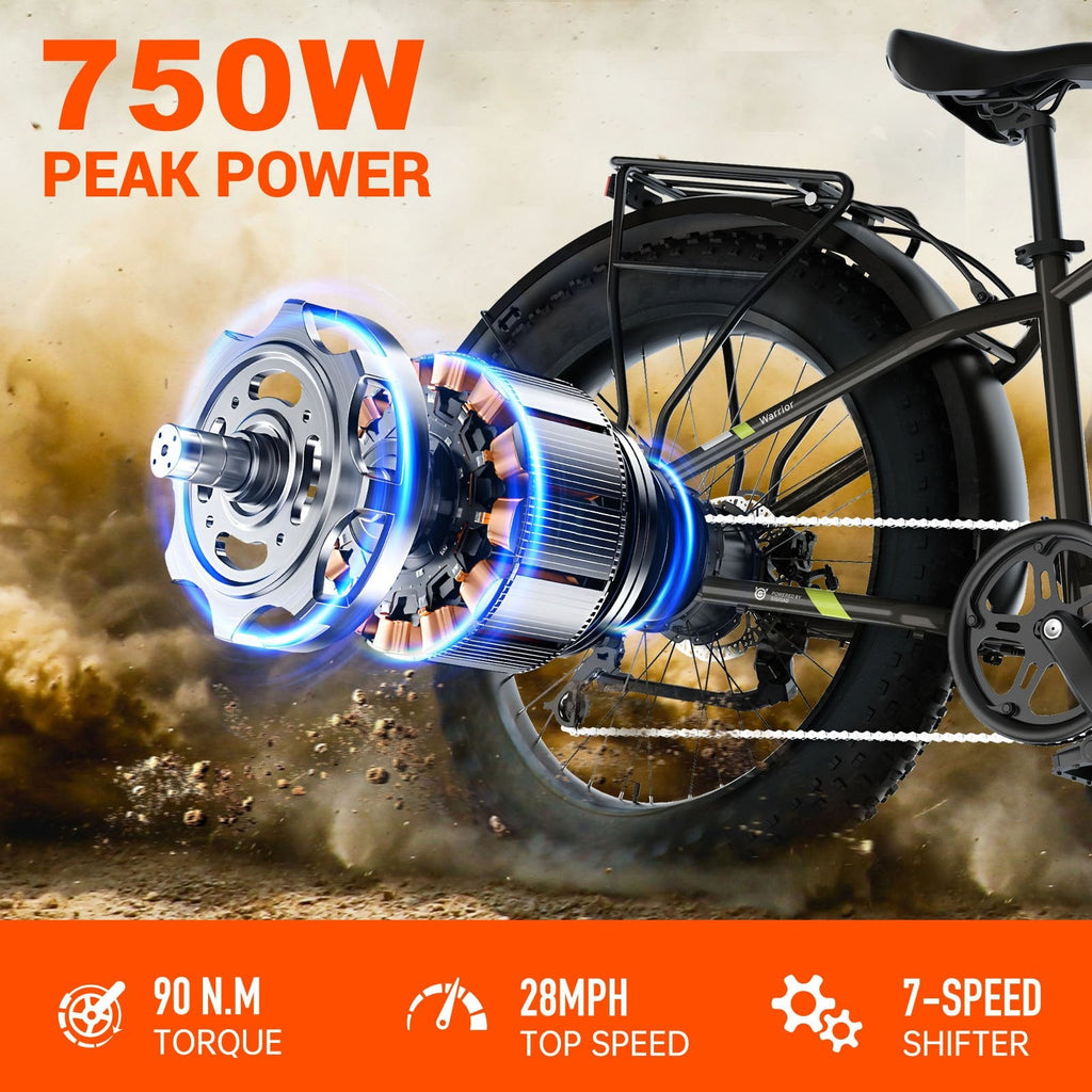 SISIGAD Electric Bike, Peak 750W 28 Mph E-Mountain Bike for Adults, 48V/500WH Battery, 26 Off-Road Tires, UL2849, White Gray