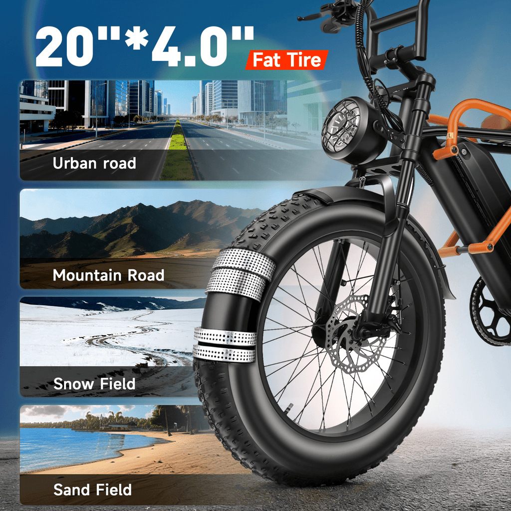 1500W Peak Electric Bike for Adults, 30MPH Electric Bike, 16 Fat Tire E-Mountain Bikes, Dual Suspension Ebike, Removable 48V 13Ah Battery, 7-Speed, UL 2849