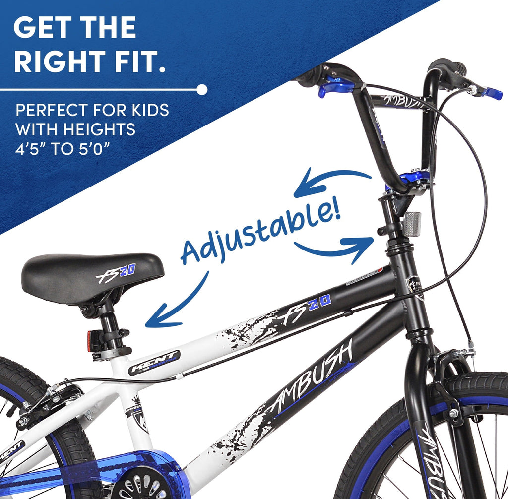 Kent Bicycles Ambush Boys' 20 BMX Kid Bike, Blue