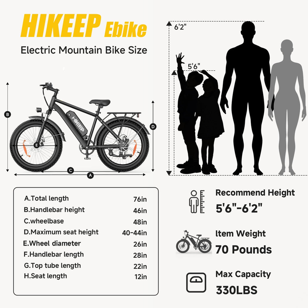 750W 1500W Electric Bike for Adults, 48V 15.6Ah Removable Battery, 26x4 Fat Tire Ebike, 7 Speed Shimano, Rear Rack, UL2849, Black