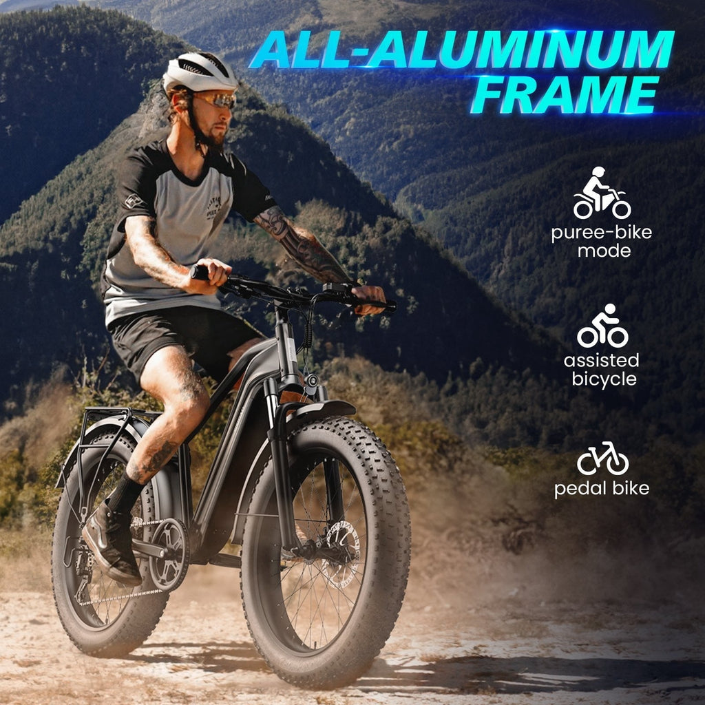 SISIGAD Electric Bike, Peak 750W 28 Mph E-Mountain Bike for Adults, 48V/500WH Battery, 26 Off-Road Tires, UL2849, White Gray