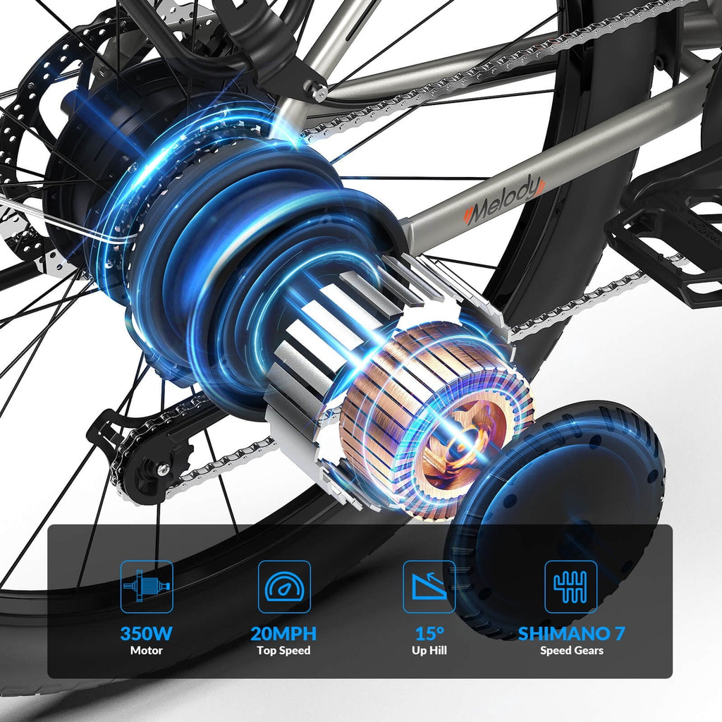 5TH WHEEL W18B Electric Bike for Adult with 350W Motor, 26 Electric Mountain Bike with 36V 10.4Ah Removable Battery Ebike, Electric Bicycle with 7 Speed, UL2849