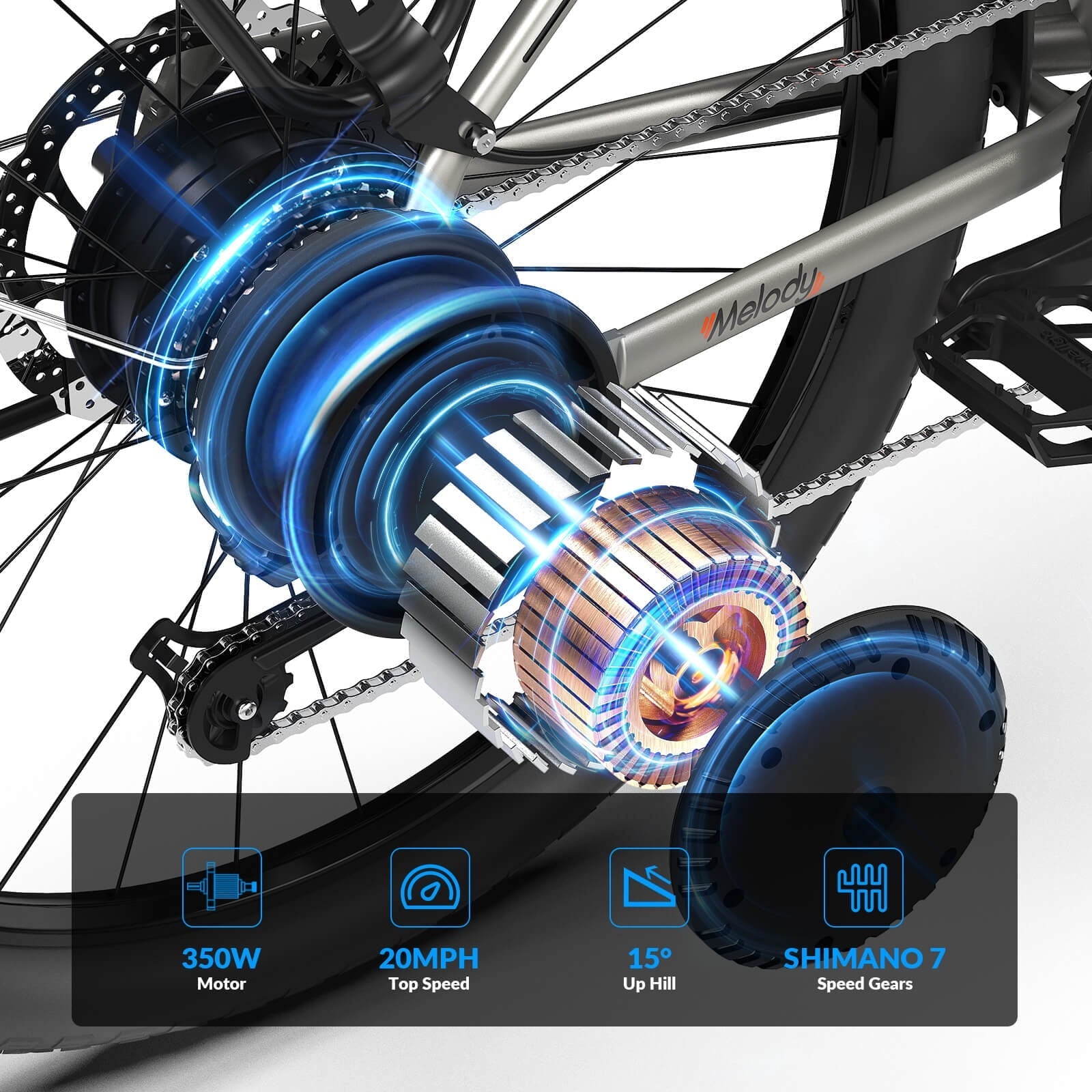 5TH WHEEL W18B Electric Bike for Adult with 350W Motor, 26 Electric Mountain Bike with 36V 10.4Ah Removable Battery Ebike, Electric Bicycle with 7 Speed, UL2849