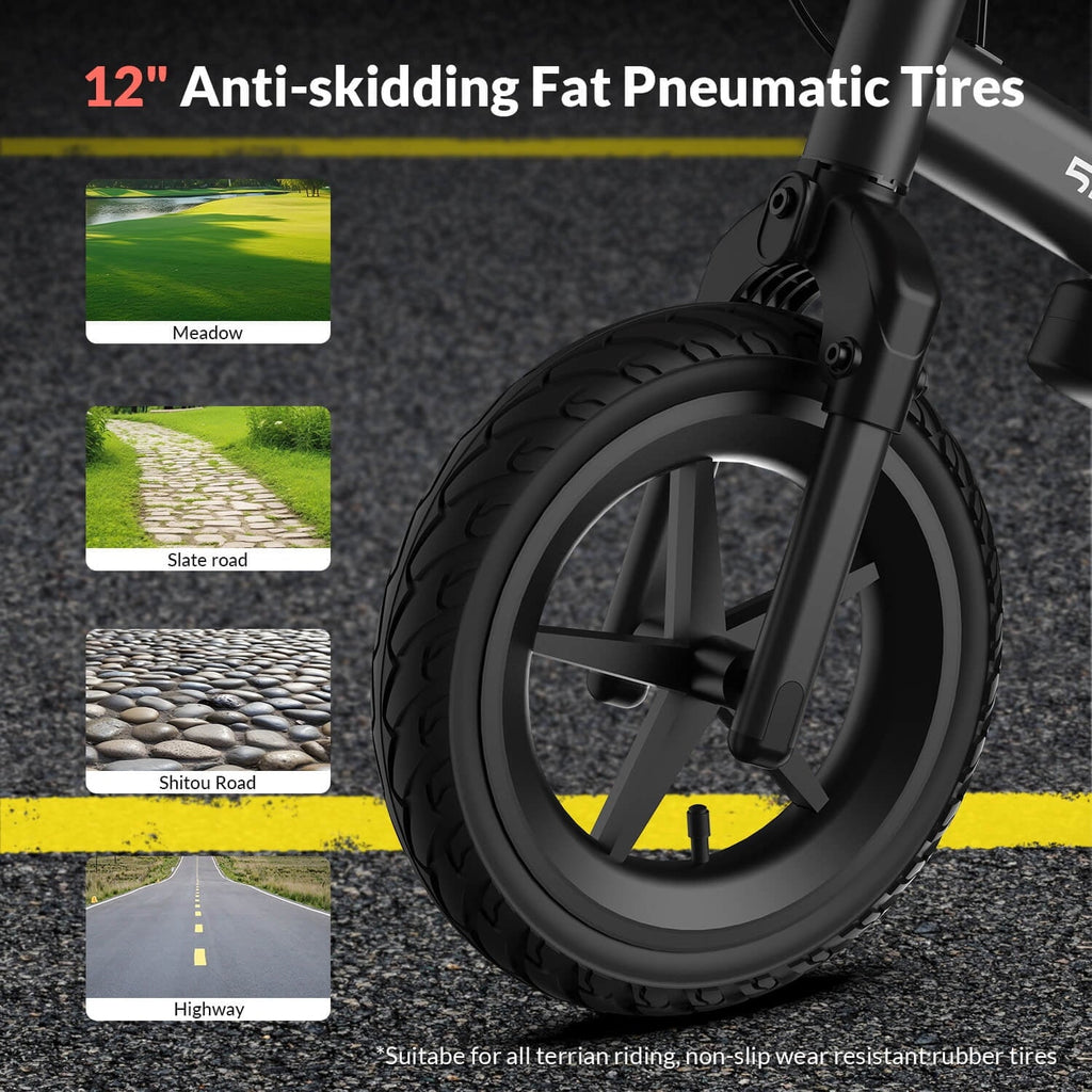 5TH WHEEL KB09 Electric Bike for Kids, 150W Electric Balance Bike Ages 3-8 Years Old, 12 Pneumatic Tire with Dual Brake, 3 Speed Modes Kid Electric Motorcycle