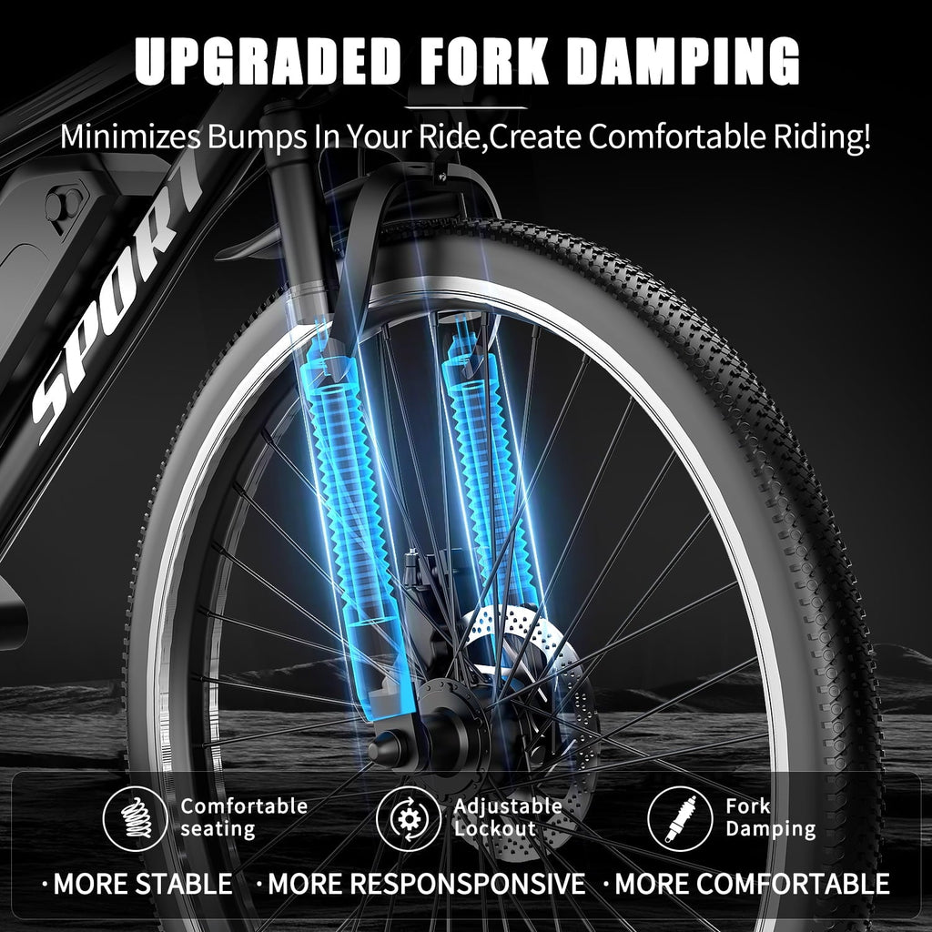 G26Electric Bike for Adults, 26 1200W Peak Motor, 65 Miles 28MPH Ebike, 480Wh Battery Electric Bicycle for Adults 7 Speed Electric Bicycles Front Fork Suspension,UL2849