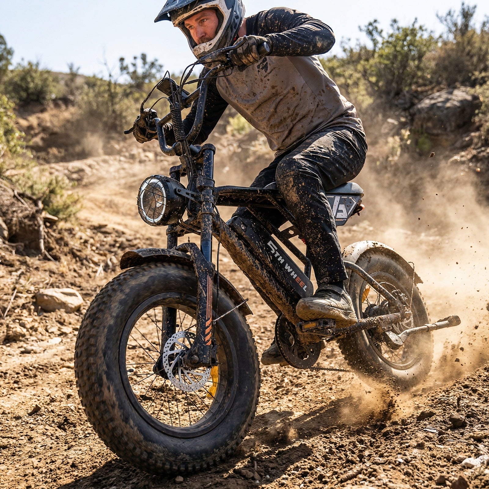 5TH WHEEL LB16 750W Electric Bike for Adults, 20 × 4 Fat Tire E Mountain Bikes, 48V 14.5Ah Removable Battery, Front Suspension, 7-Speed UL2849