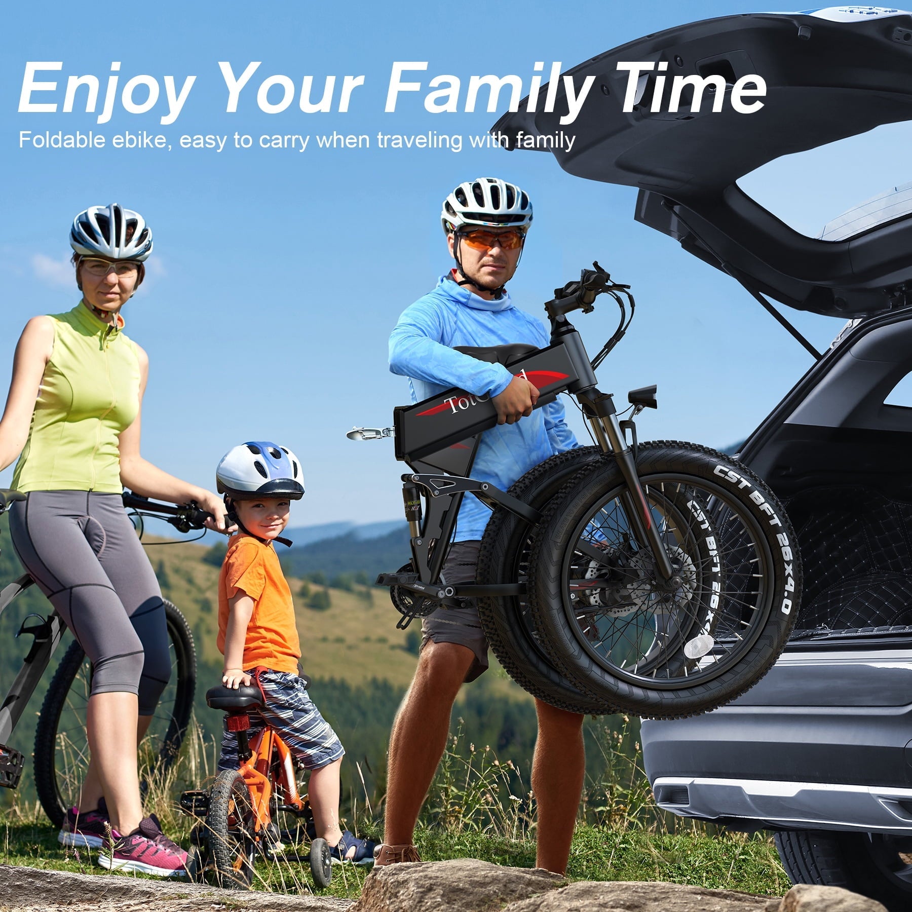 TotGuard 26x4 Electric Bike, Fat Tire 500W Ebike, Foldable Electric Bicycles E Bikes for Adults Electric 48V 10Ah Battery, Dual Shock Absorber, Lockable Fork UL2849