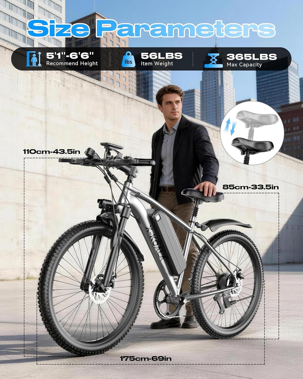 Electric Bike for Adults, 26 E Bike with 1500W Peak Motor, 25 MPH, 50+ Miles Range Electric Bicycle, UL 2849 Electric Mountain Bike