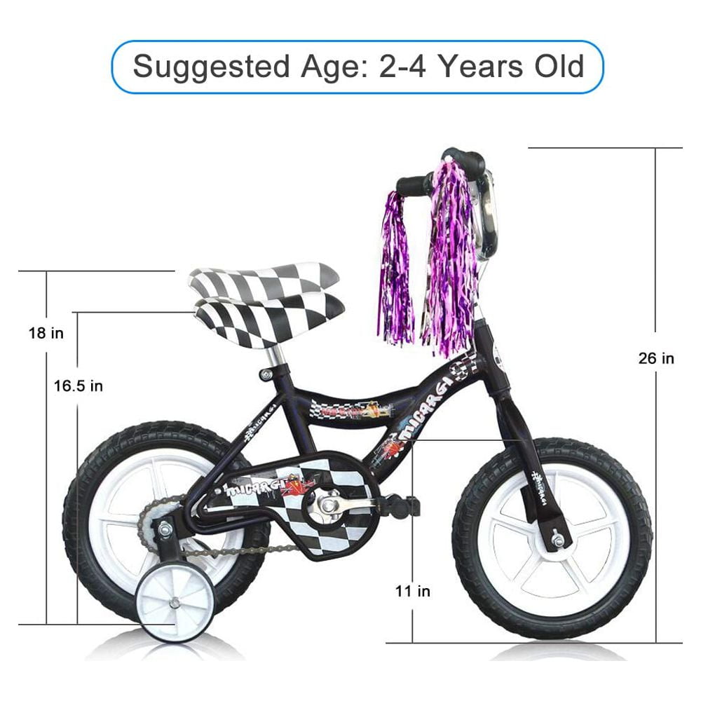 USToyOutlet 12 Kid's Beginner Bicycle for 2-4 Years Old Boys' and Girls' Bike Foam Tire for Indoor Use No Brake - Pink