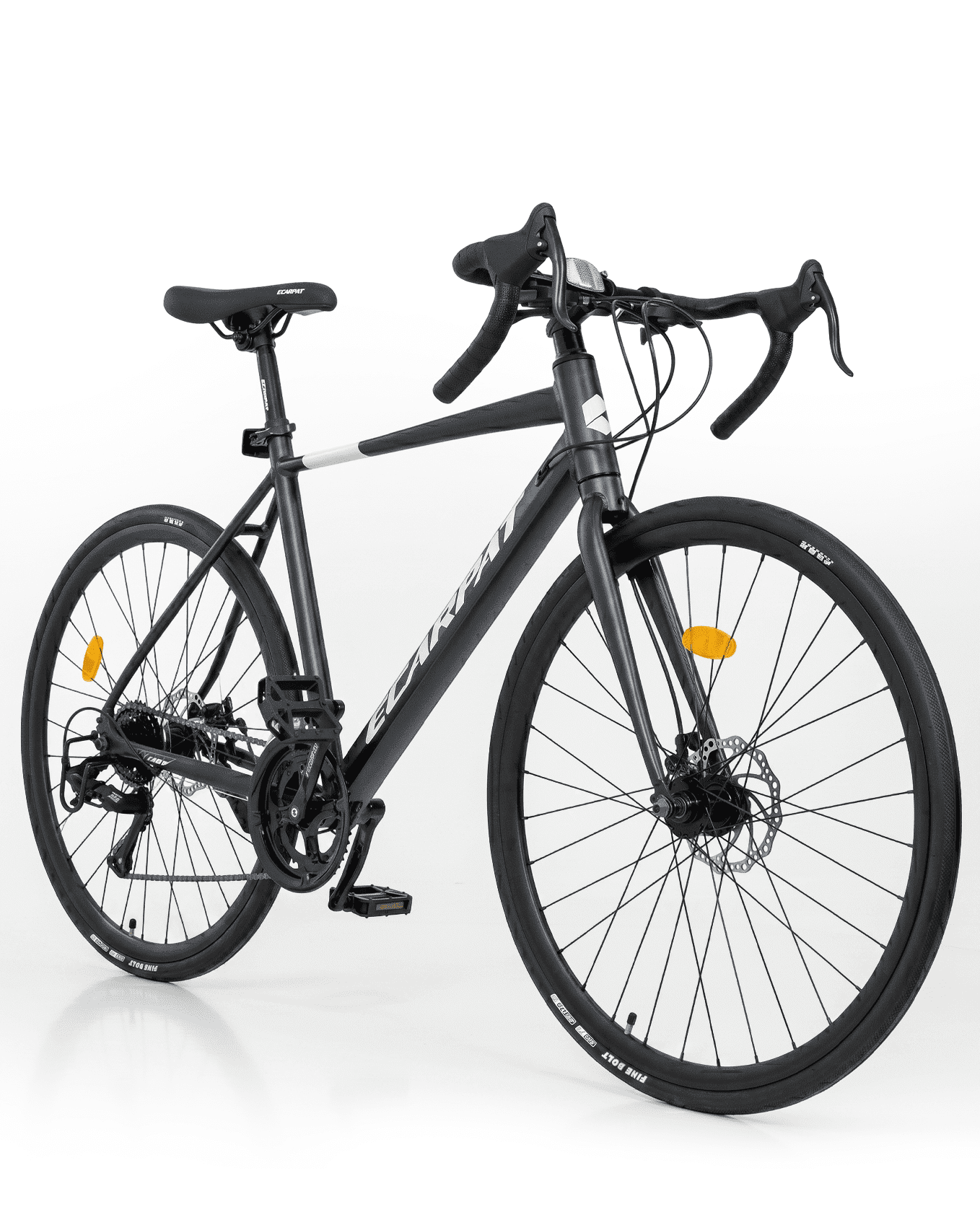 700C Road Bike 16 Speed, Sport Bike Performance Aluminum Road Bike, City Commuter Bicycle with Dual Disc Brakes, Lightweight Racing Bicycle for Men &Women, Cream