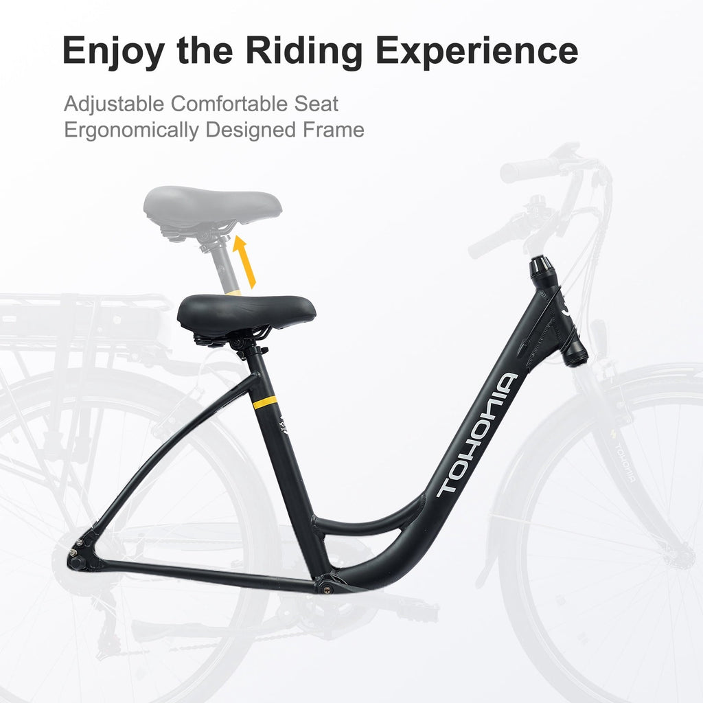AINOHOT Urba Electric Bike for Adults, 500W Peak Ebike, 28 Step-Thru Electric Bicycle, 15MPH 56Miles E Bike for Men