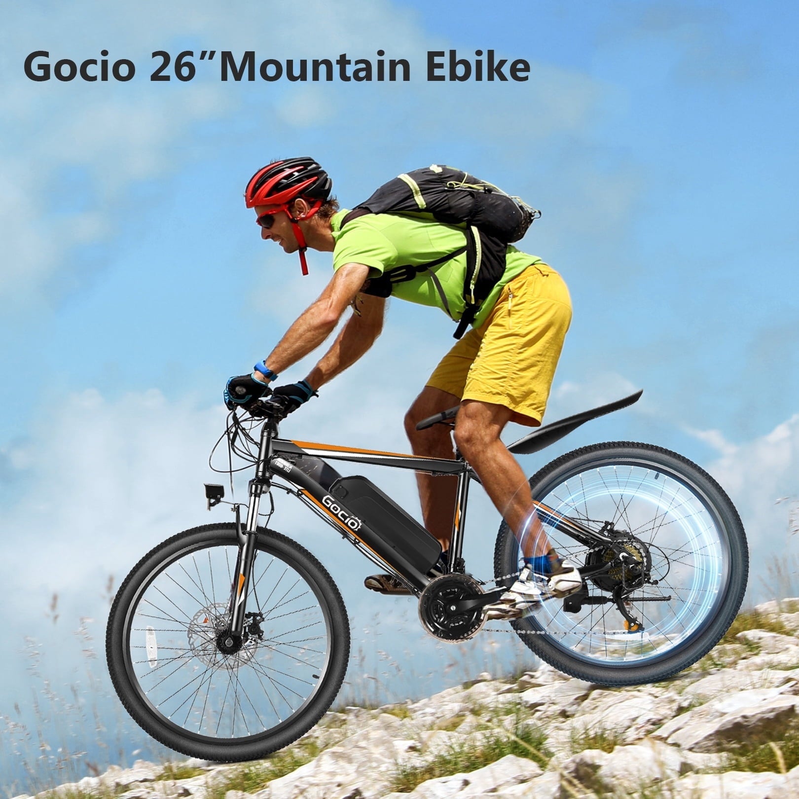 Gocio Peak 750W Electric Bike 26 Electric Bicycle for Adults Max 19.8mph Cruise Control System Ebike, 48V 375Wh Mountain Bike, 21 Speed for Man Woman UL2849 Certified