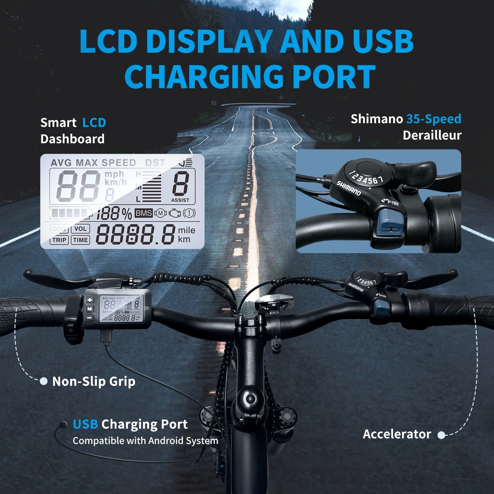 Luimp 26 Electric Bike for Adults, 500W Ebike with 36V 10.4Ah Battery, 20MPH Electric Bicycles, E-Bike for Adults, E Bike UL2849