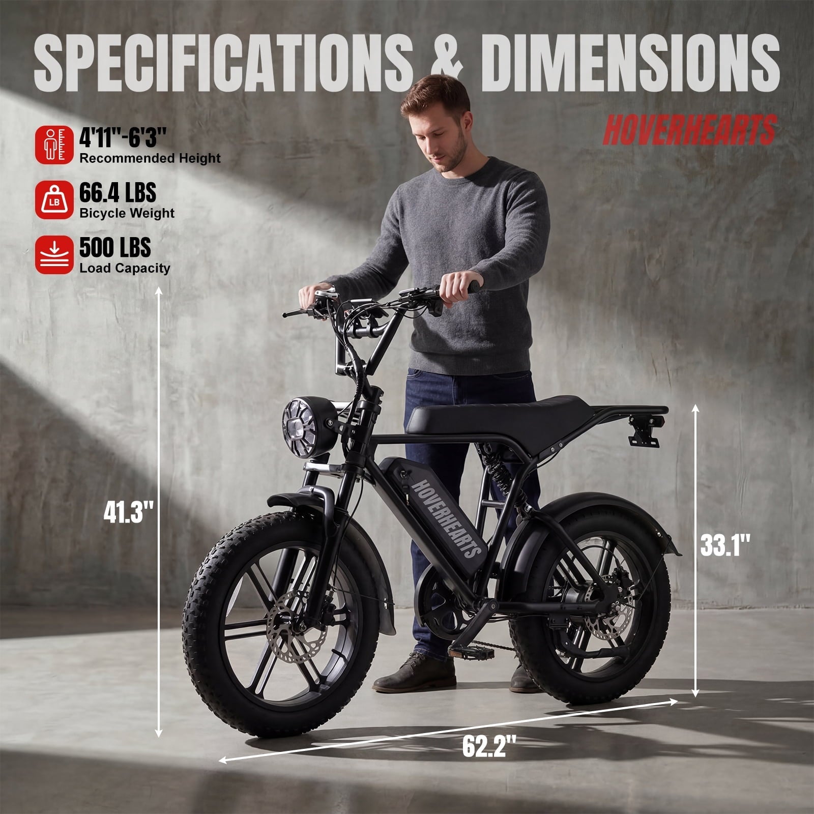 Aoemoe 20'' Fat Tire Electric Mountain Bike for Adults, 500W 48V 15Ah Battery, 28MPH High-Speed Cruiser Ebike, All-Terrain Bicycle with Front Suspension & LED Display UL2849