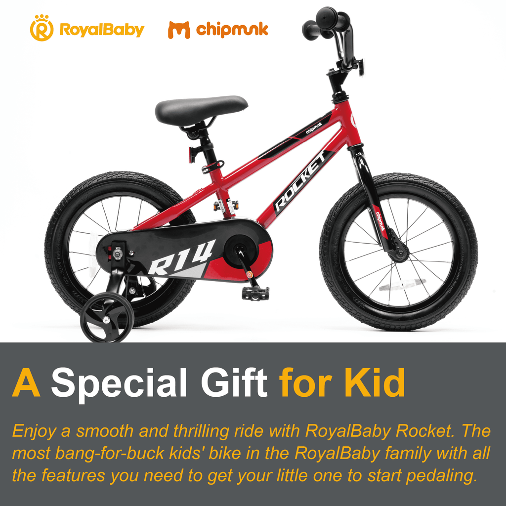 RoyalBaby Rocket Kids 14-Inch BMX Training Wheel Bicycle,Blue