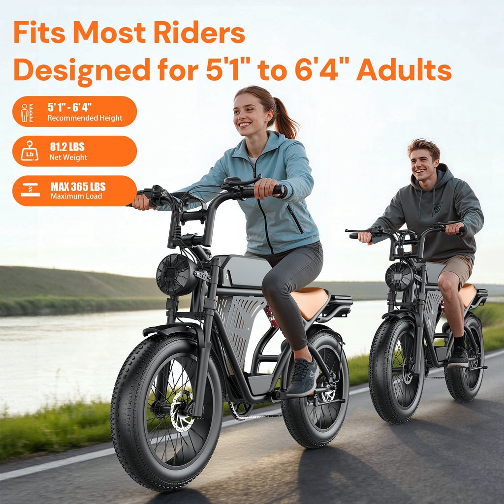 ASKGO Electric Bike for Adult, 2200W Peak Electric Dirt Bike, 100 Miles, 7 Speed Electric Motorcycle, 48V Removable Battery, 20 Fat Tire Off Road Ebike, Full Suspension Ebike for Snow/Beach/Mountain