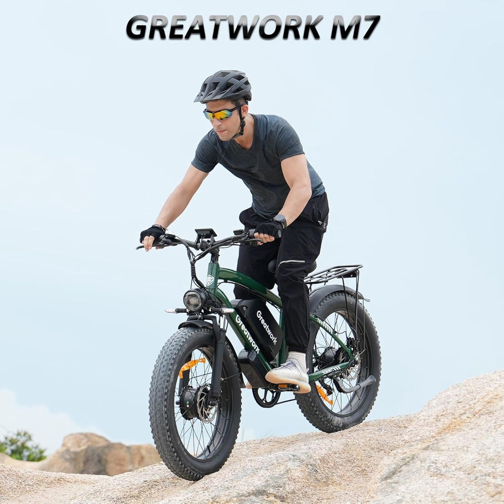 26 Electric Bike for Adult,5000w Dual Motors,up 100 Miles 52V 25Ah Ebike,26 x 4.0 Fat Tire Adult Bicycles for All Terrain,Mountain Commuter UL2849