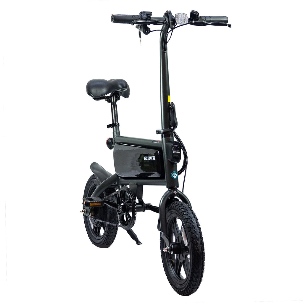 GOTRAX S2 14 Folding Adult Electric Bike, 250W, 15.5 mph Max Speed LED Display, Black