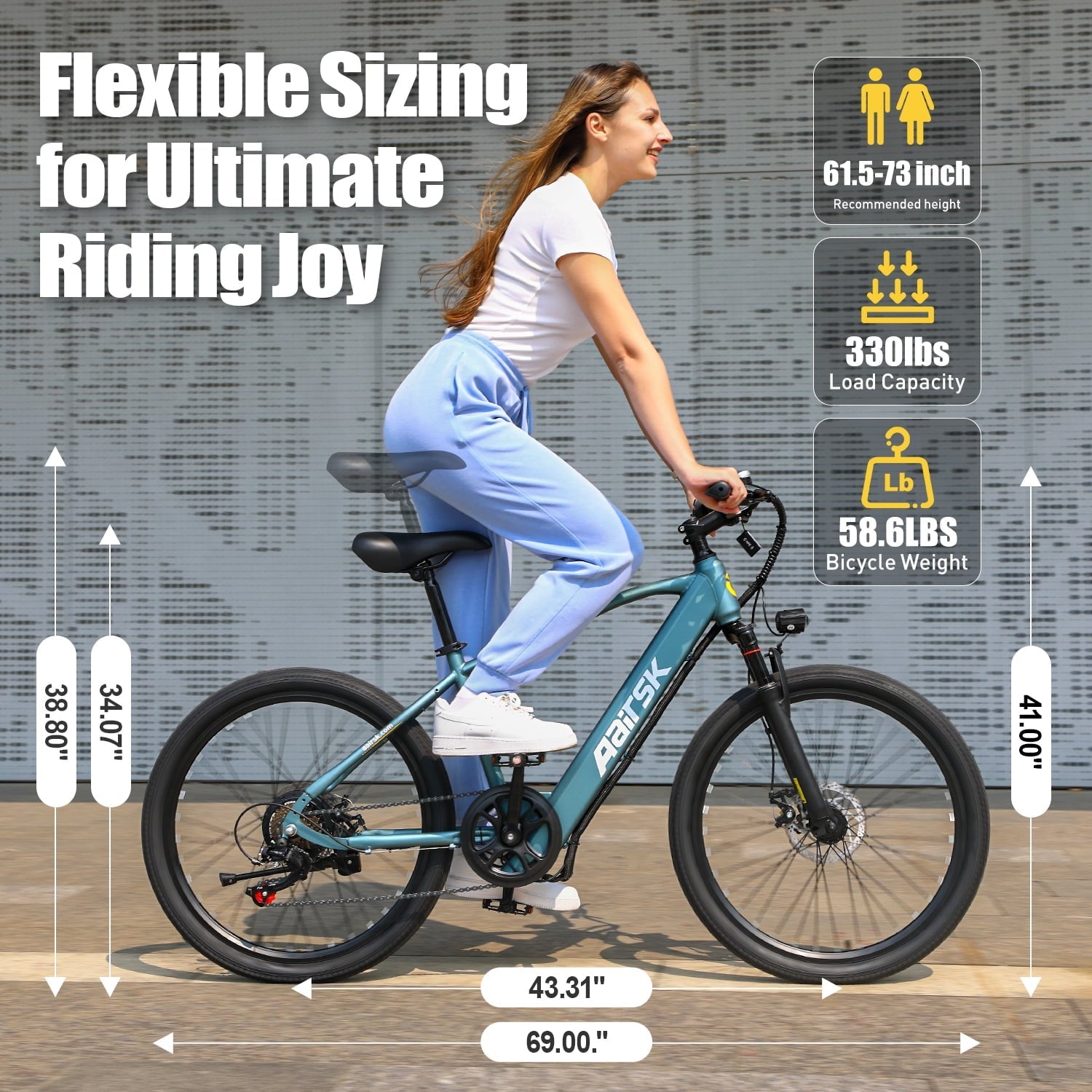 Unibike 26Electric Mountain Bike for Adults, 400W Brushless Motor Ebike, Top Speed 22MPH, 36V 13AH Lithium Battery, Gray