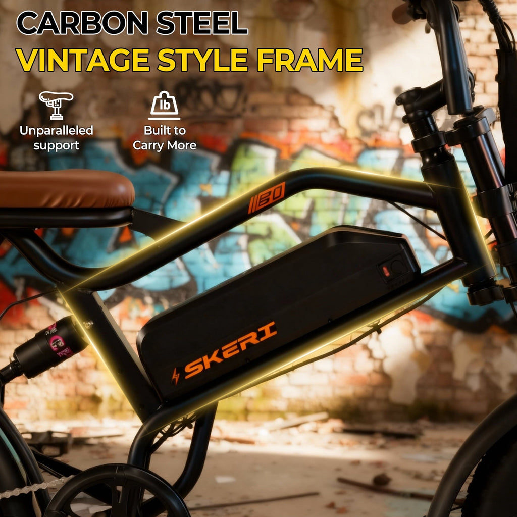 Skeri 750W (Peak 1000W) Electric Bike, 16” x 4” Fat Tire Dual Suspension E-Mountain Bikes, 48V 13Ah Battery UL2849