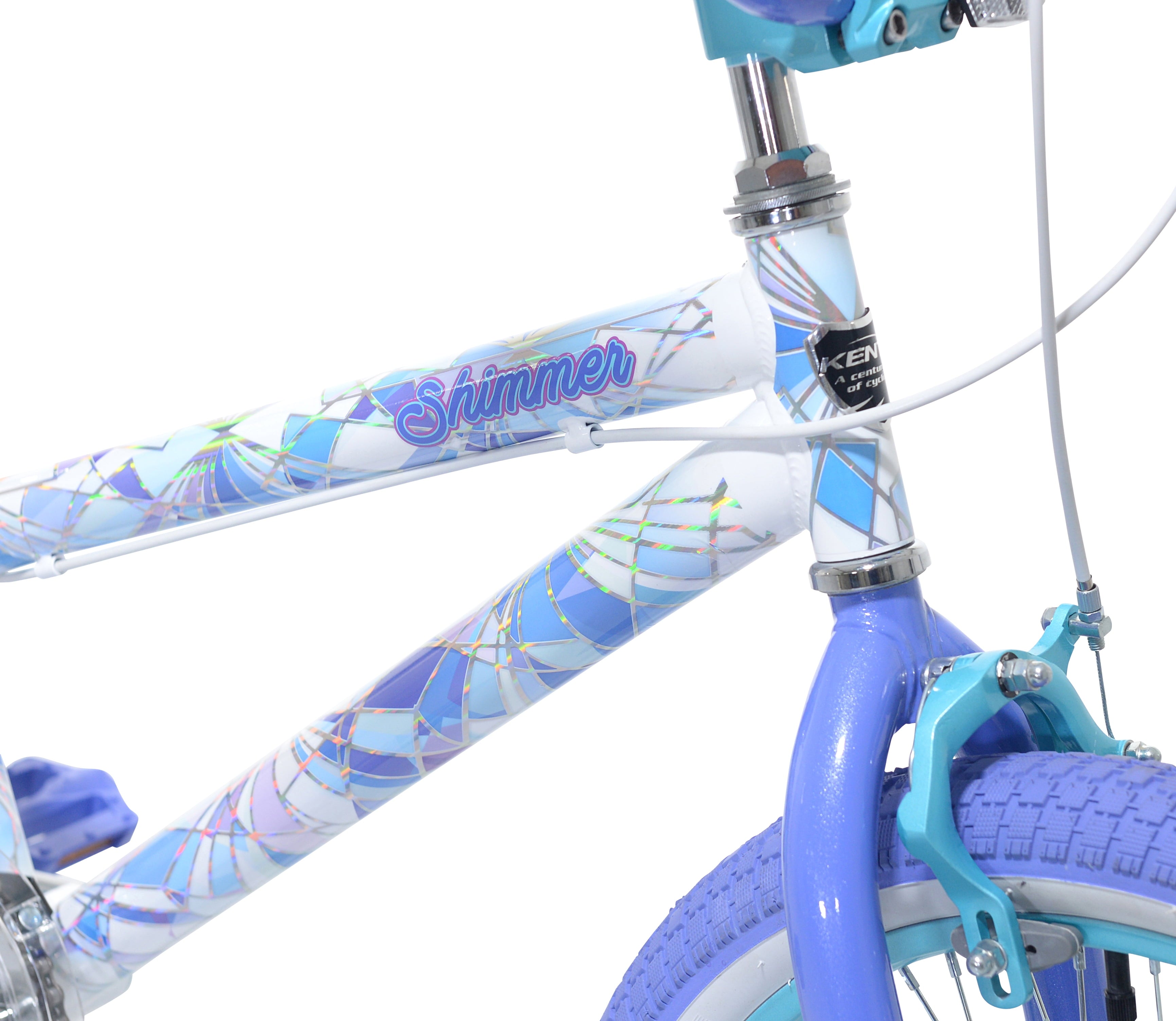 20 Kent Shimmer BMX Bicycle, Fits Riders 4'2-5', White/Purple, Child, Unisex