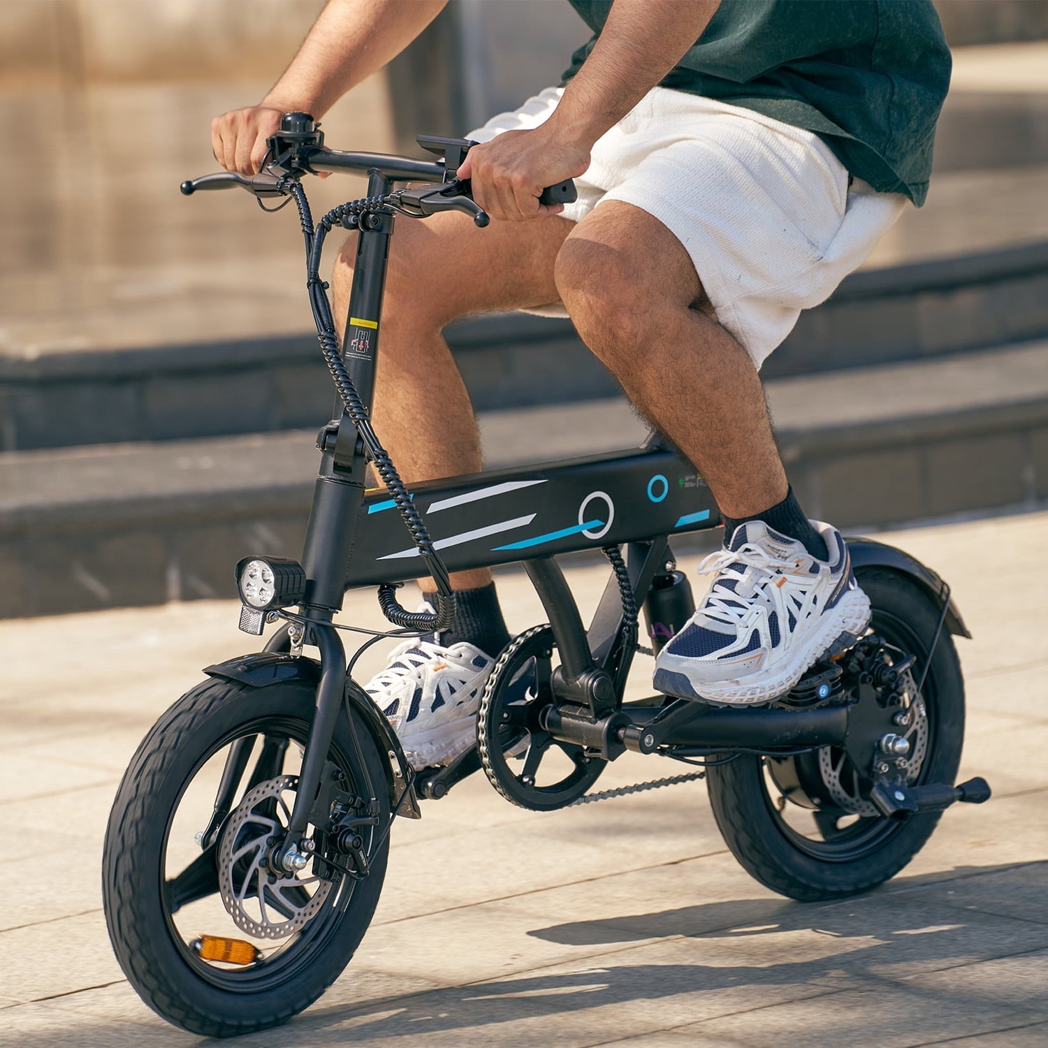 iSinwheel 14 Foldable Electric Bicycle for Adults,500W 42V 10Ah Electric Bike,LCD,20MPH Commuter E Bike for Teen