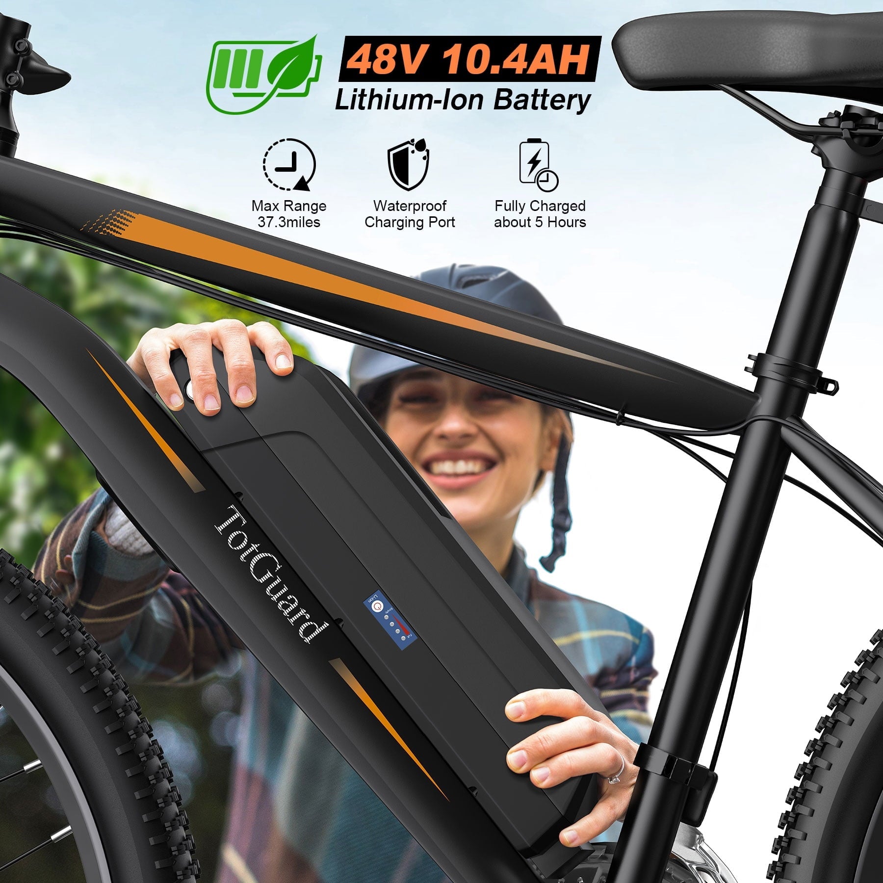 TotGuard Electric Bike for Adults 27.5 E-Bike with 500W Motor, Electric Mountain Bike with 48V 10Ah Battery, Lockable Suspension Fork, Shimano 21 Speed Gears UL2849